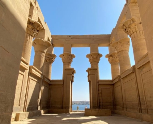 Aswan Philae Tempel Nilblick